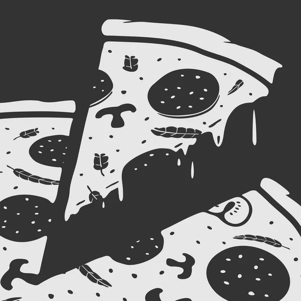 Vector Emblema Pizza — Vetor de Stock
