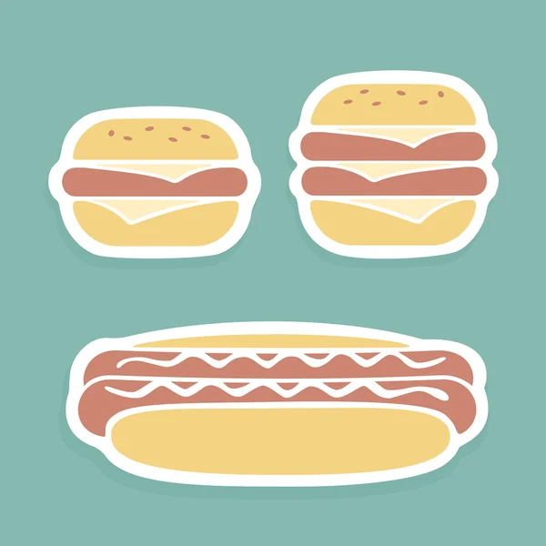 Set di simboli vettoriali Fast Food — Vettoriale Stock