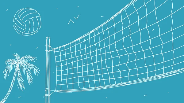 Illustrazione vettoriale di beach volley — Vettoriale Stock