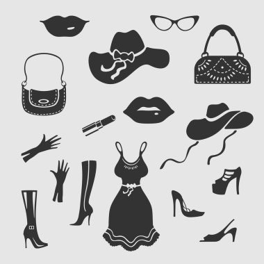 Kadın şeyler vektör simgesi