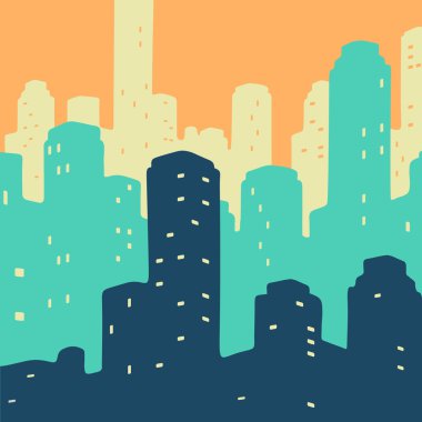 Vektör çizim şehir Doodle