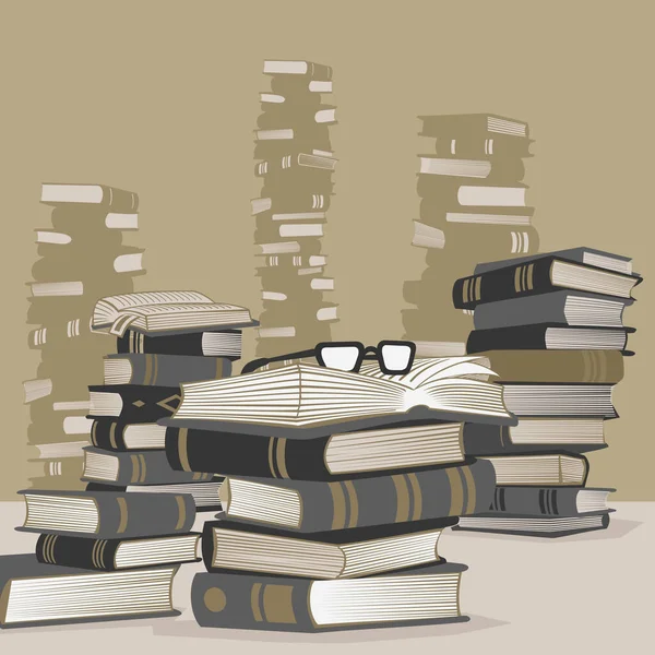 Vector Illustratie Achtergrond Set Boeken — Stockvector