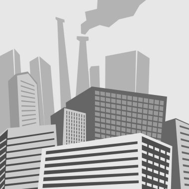 Vektör Panorama İllüstrasyon Modern Endüstriyel Alan