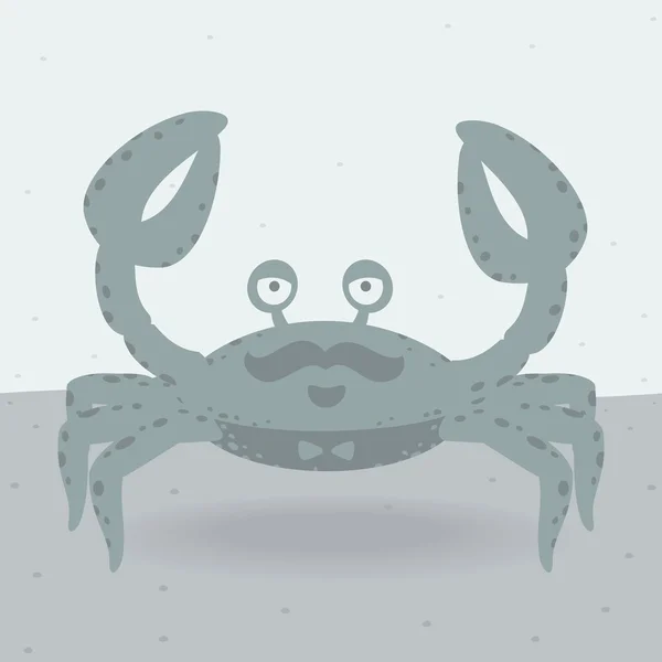 Merry crab on the  beach — Stock Vector