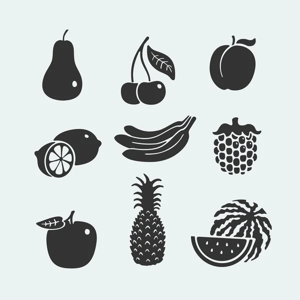 Conjunto de símbolos fruta — Archivo Imágenes Vectoriales