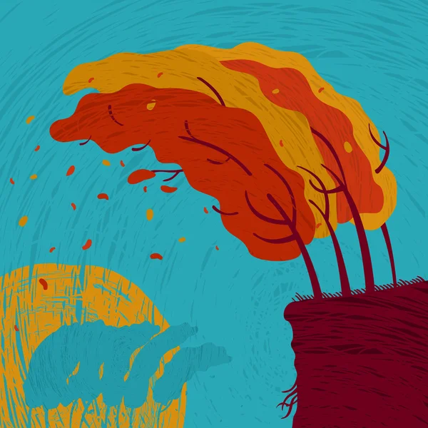 Hintergrund Herbstwald — Stockvektor