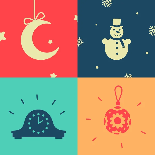 Set van symbolen het nieuwe jaar — Stockvector