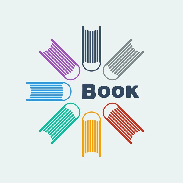 Símbolo conjunto de libros — Vector de stock