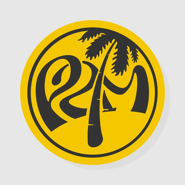 Symbole Lettrage Palme — Image vectorielle