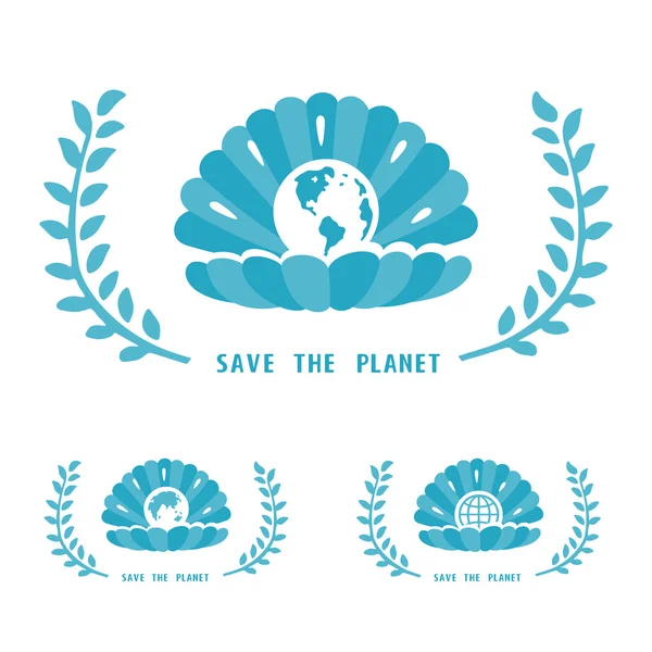 Salvar el símbolo del planeta — Archivo Imágenes Vectoriales