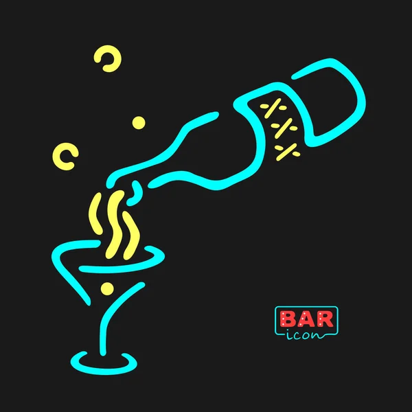 Neon Bar Symbol — Stock Vector