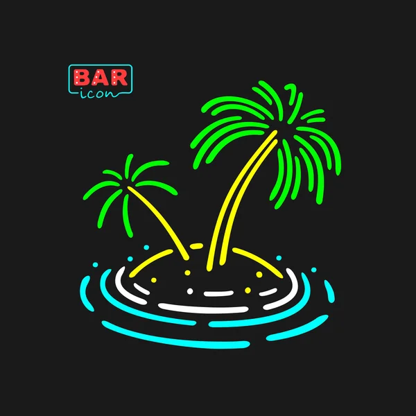 Neon symbool palmboom — Stockvector