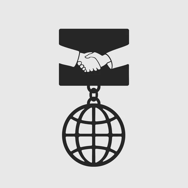 Medal symbol uścisk dłoni — Wektor stockowy