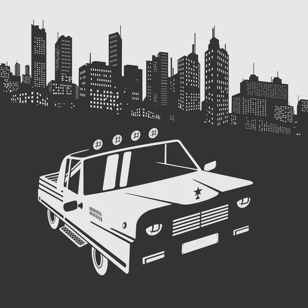 Coche en la ciudad — Vector de stock