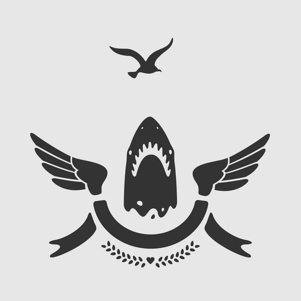Symbole de requin vecteur — Image vectorielle