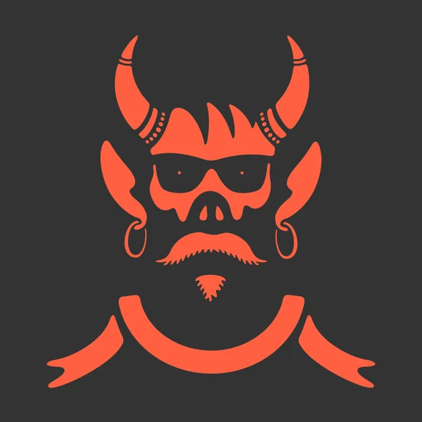 Vector Symbol Skull With Horns — Διανυσματικό Αρχείο