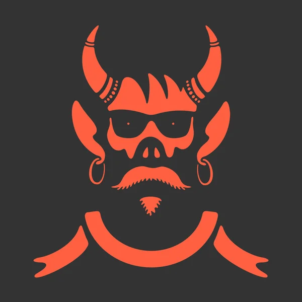 Vector Symbol Skull With Horns — ストックベクタ