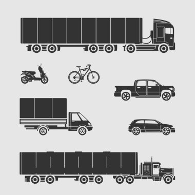 Vektör simge arabası seti