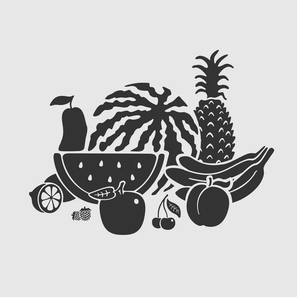 Conjunto de símbolos vectoriales Fruta — Vector de stock