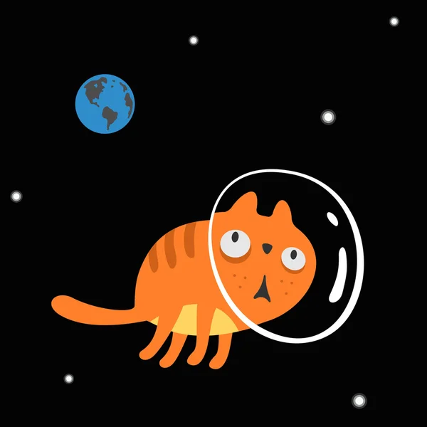 Carácter Espacio Gato — Vector de stock