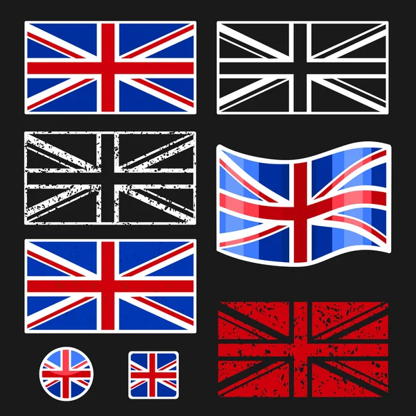 Britisches Flaggenvektorset — Stockvektor