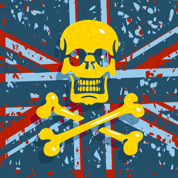 Jolly Roger vlag achtergrond — Stockvector