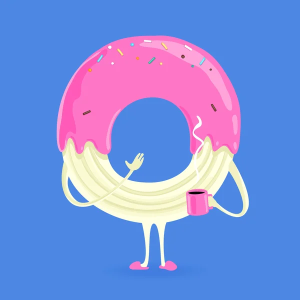 Vector Character Donut — Stock Vector