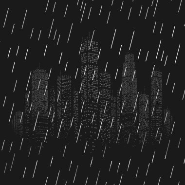 Yağmur şehir vektör arka planda