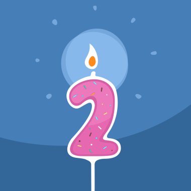 Vector Candle Two Years clipart