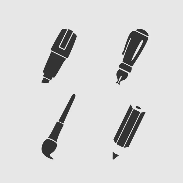 Set of writing stationery tools — Stok Vektör