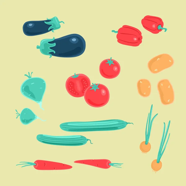 Ensemble vectoriel Légumes — Image vectorielle