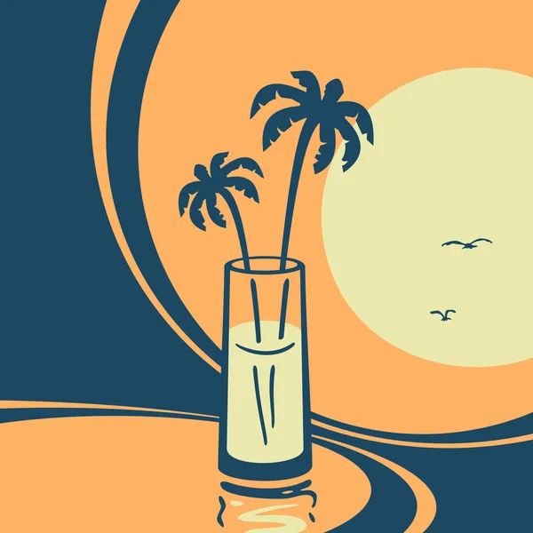 Symbole vectoriel de cocktails exotiques — Image vectorielle