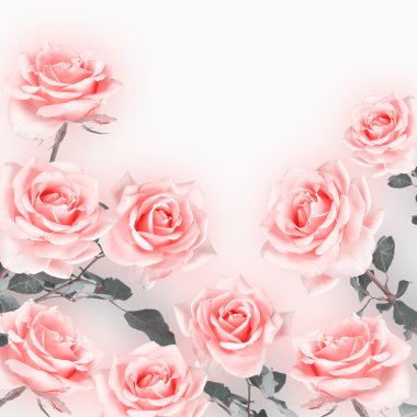 Antika arka plan gül çiçek ile. Retro zemin