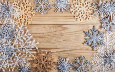 Noel arka plan. Yeni yıl dekorasyon grunge ahşap tahta üzerinde