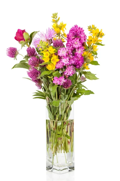 Beautiful Wild Flowers Bouquet. Wildflowers in vase — Stock Photo, Image