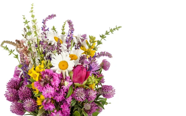 Bellissimo mazzo di fiori selvatici. Fiori di campo — Foto Stock