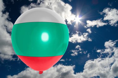 Balon üzerinde sky Bulgaristan bayrağı ile