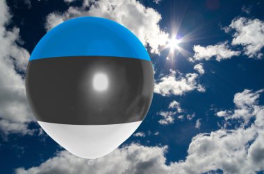 Balon üzerinde sky Estonya bayrağı ile