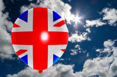 Balon ile gökyüzü İngiltere bayrağı