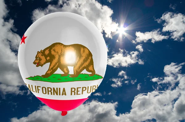 Balloon with flag of california on sky — Stock Photo, Image