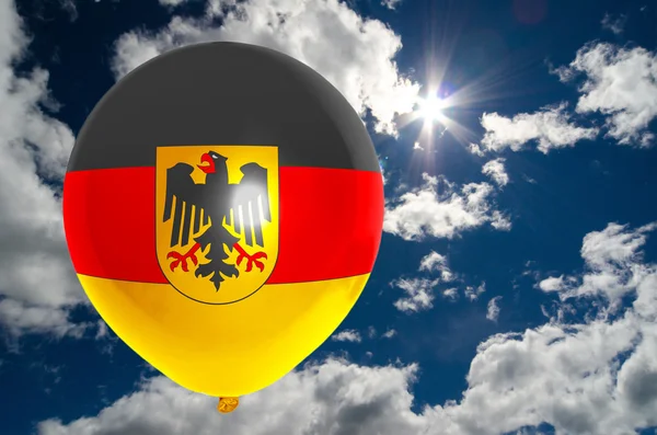 Balloon with flag of germany  on sky — Stock Photo, Image