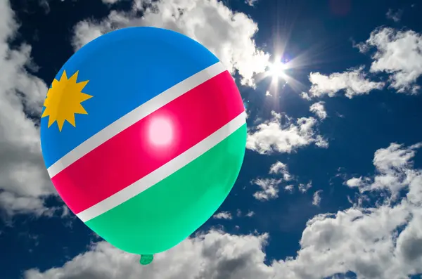 Balloon with flag of namibia on sky — Stock Photo, Image
