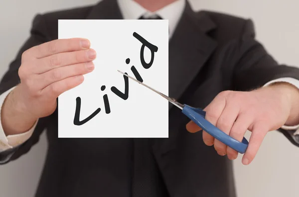 Lívido, determinado hombre curando malas emociones — Foto de Stock