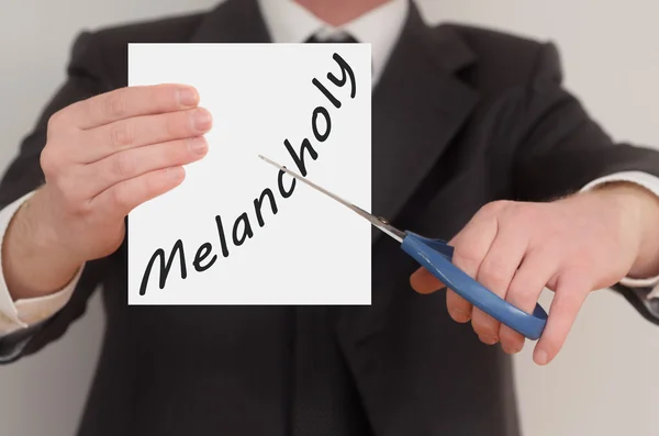 Melancolía, hombre determinado curando malas emociones —  Fotos de Stock