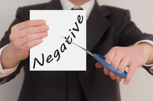 Negatieve, vastberaden man genezing slechte emoties — Stockfoto