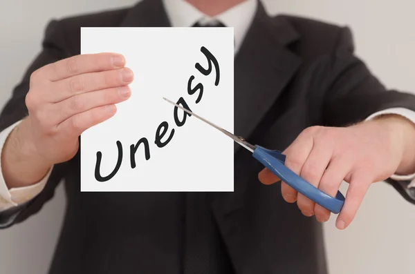 Uneasy, determined man healing bad emotions — Stock Photo, Image