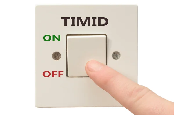 Dealing with Timid, turn it off — Stock Photo, Image