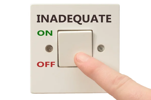 Dealing with Inadequate, turn it off — Stock Photo, Image