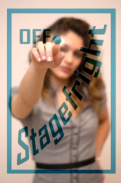 Stagefright woman decisive for personal growth — Stock Photo, Image