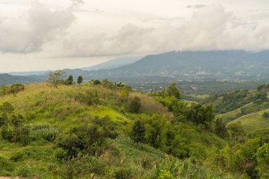 Yeşil Dağ Tepesi. Phetchabun, Tayland 'daki doğa manzarası.